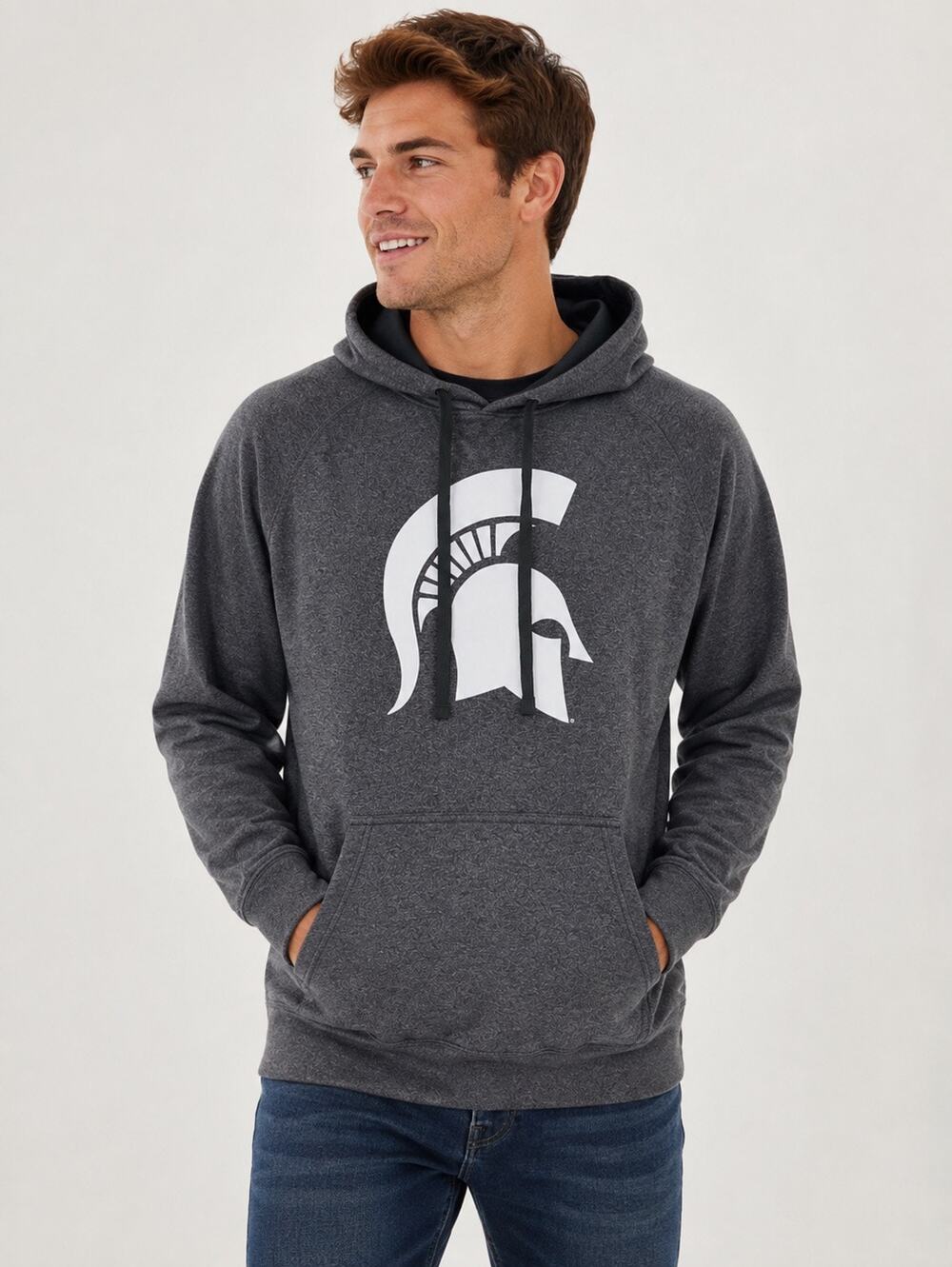 Michigan State Spartans Hoodie Men’s Medium Gray Pullover Performance MSU